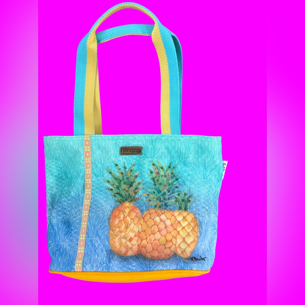 SUN N SAND By Paul Brent Pineapple Print Tote Bag